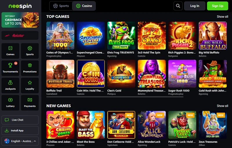 Neo spin games in AU