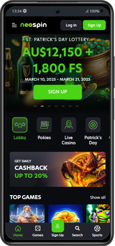 Neospin App on Android