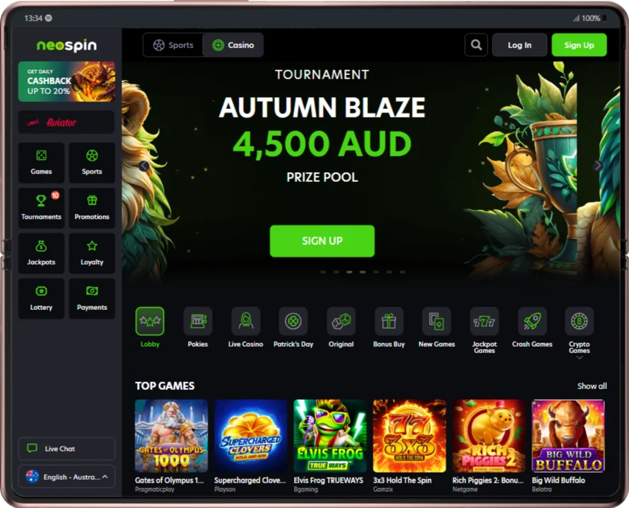 Neospin Casino App for Android Tablets